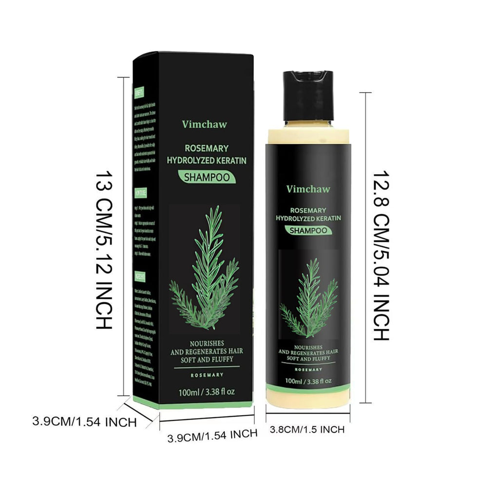 Vimchaw Rosemary Hair Growth Shampoo – Organic, Keratin-Infused for Thinning Hair (3x3.4 oz Pack)