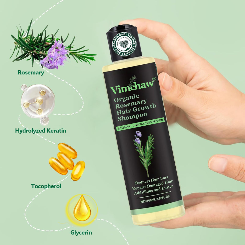Vimchaw Rosemary Hair Growth Shampoo – Natural Thickening for Thinning Hair (3.4 oz)