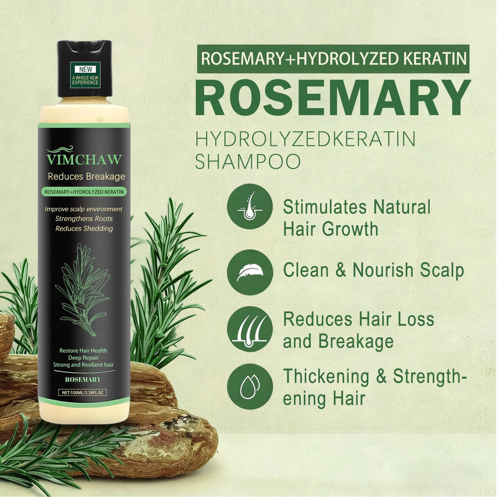 Vimchaw Organic Rosemary Hair Growth Shampoo – Strengthening with Hydrolyzed Keratin