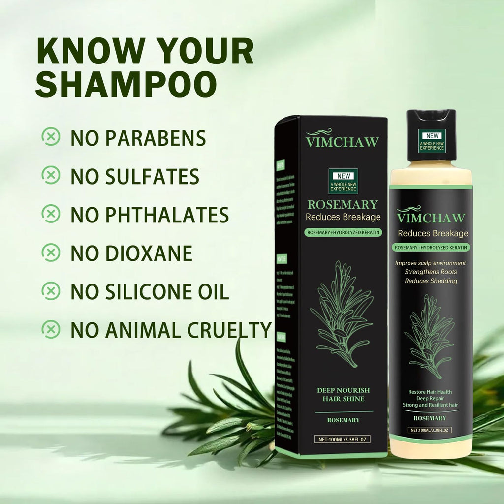 Vimchaw Organic Rosemary Hair Growth Shampoo for Thinning Hair | Strengthening with Hydrolyzed Keratin