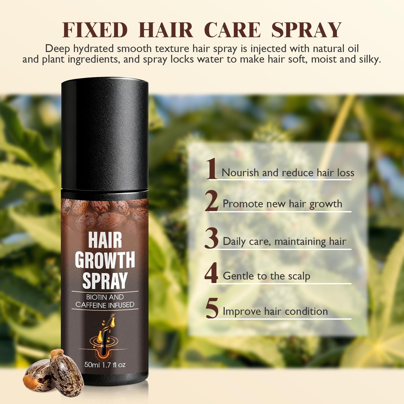 Vincofoo 2PC Hair Growth Spray – Natural Anti-Hair Loss for Thinning Hair