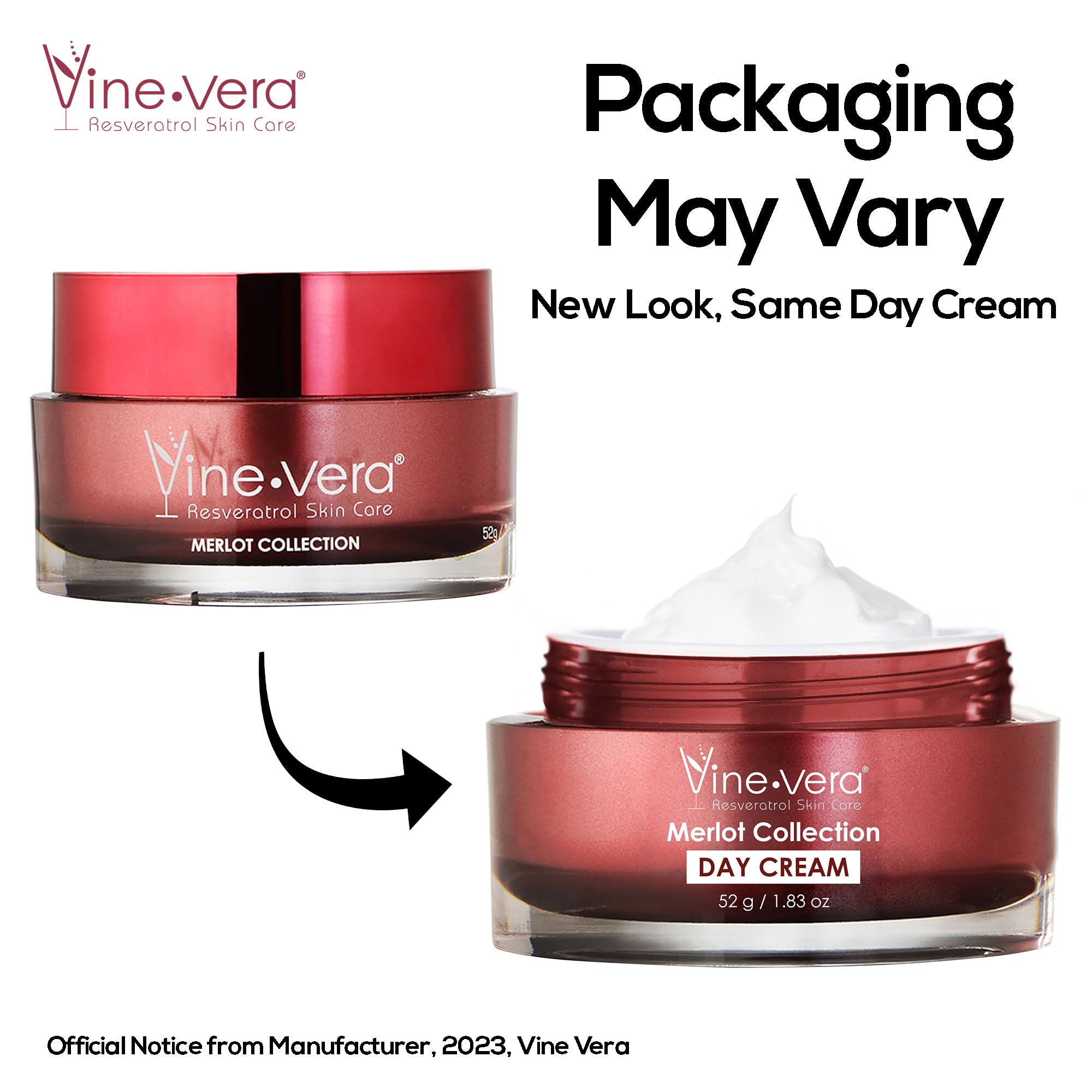 Vine Vera Merlot Day Cream – Resveratrol Anti-Aging Moisturizer (1.83 oz)