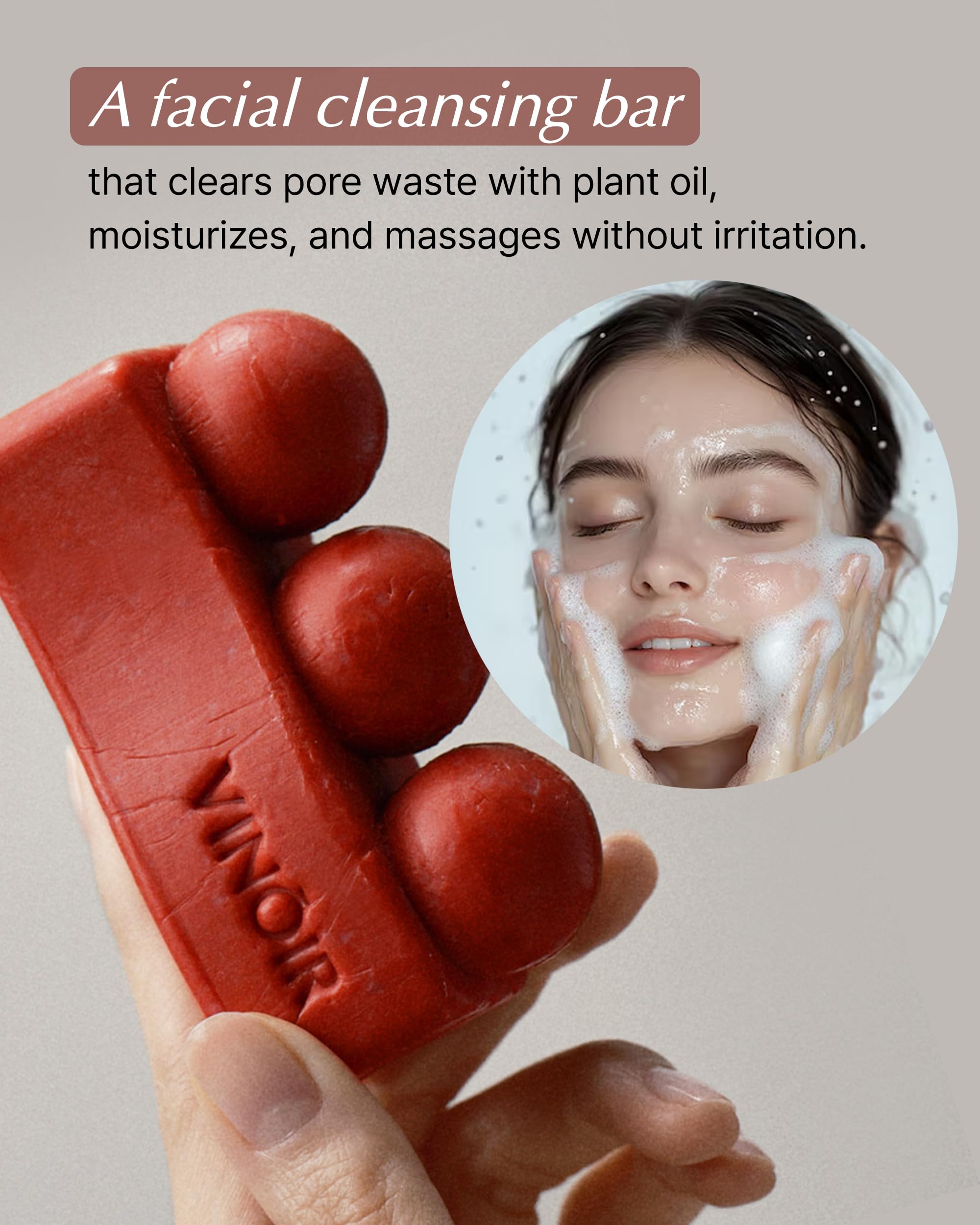 VINOIR Decanting Face Cleansing Bar IL LABIRINTO – Gentle Guasha Bar for Hydration