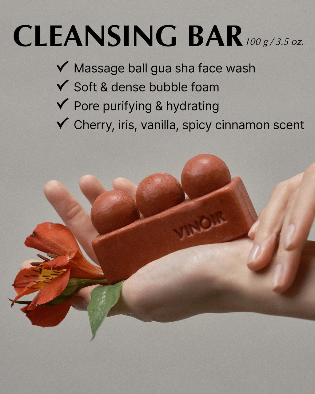 VINOIR Decanting Face Cleansing Bar IL LABIRINTO – Gentle Guasha Bar for Hydration