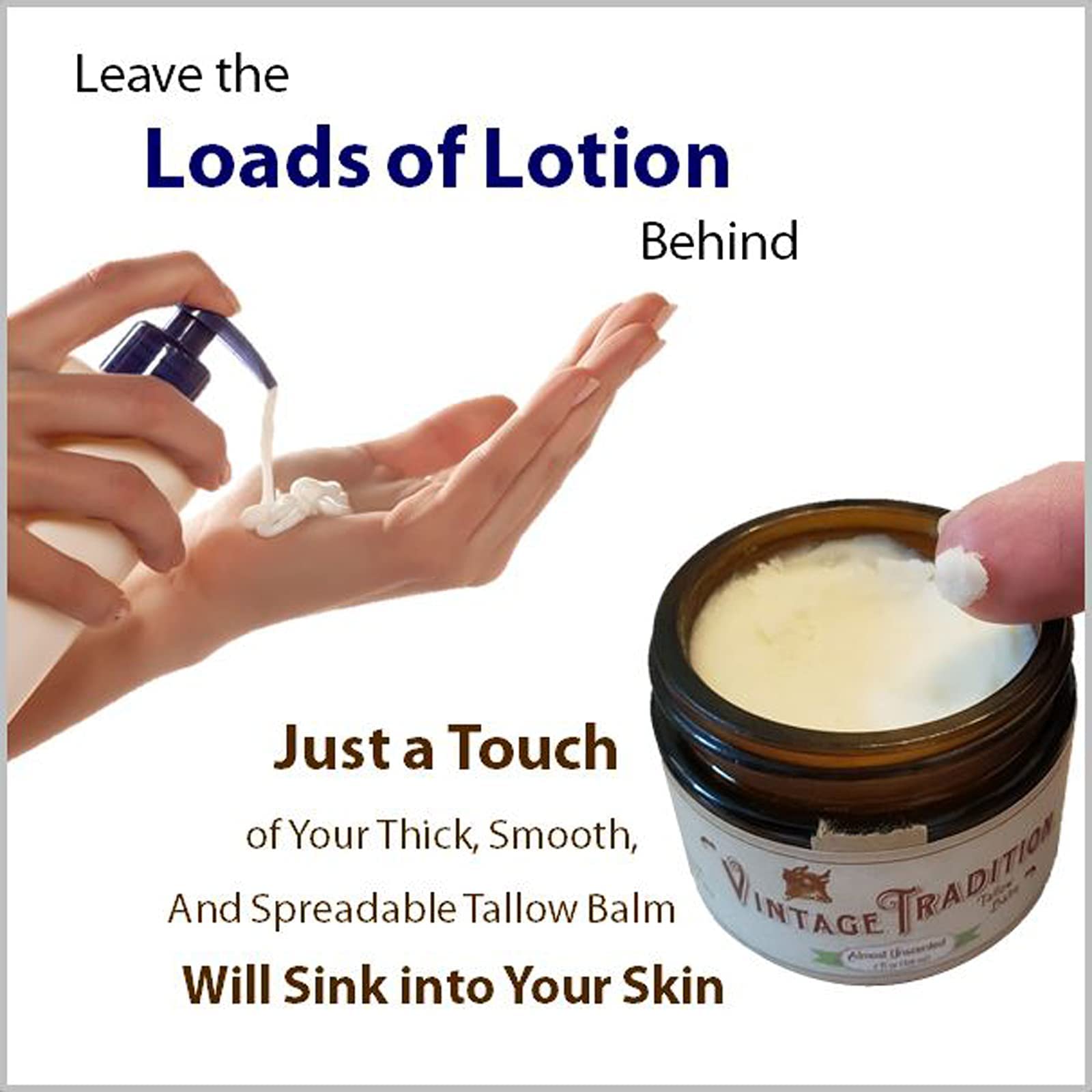 Vintage Tradition Beef Tallow Balm — All-Purpose Skin Care (2 fl oz)