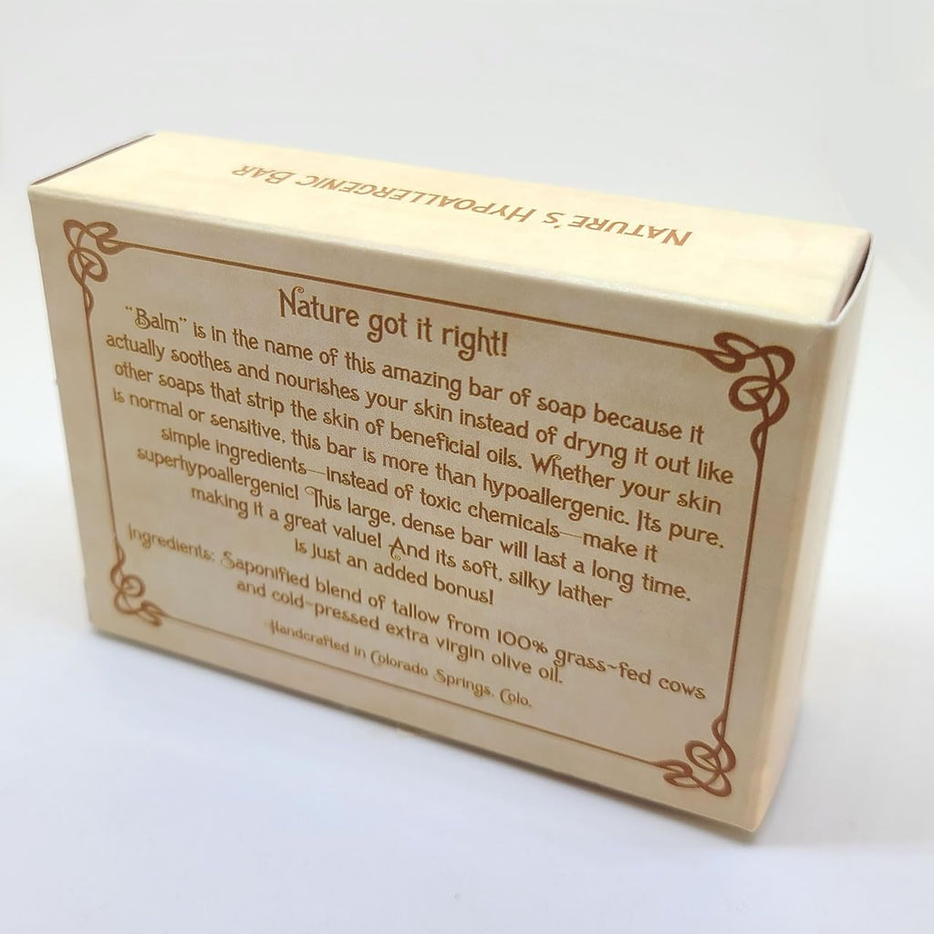 Vintage Tradition Unscented Tallow Balm Soap Bundle with White Ceramic Holder