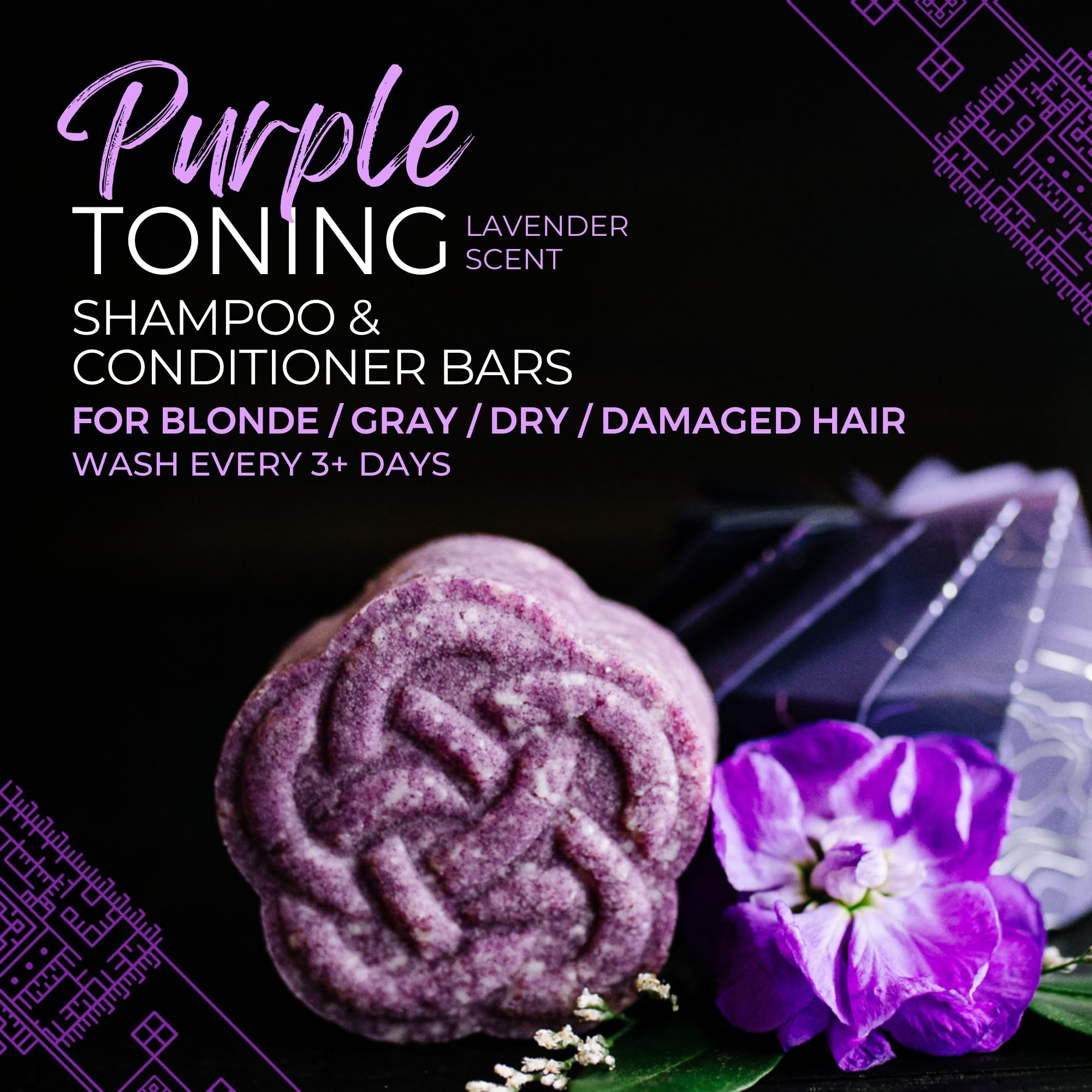 Viori Purple Shampoo Bar: Longsheng Rice Water & Natural Ingredients for Blonde Hair – Neutralizes Brassy Tones