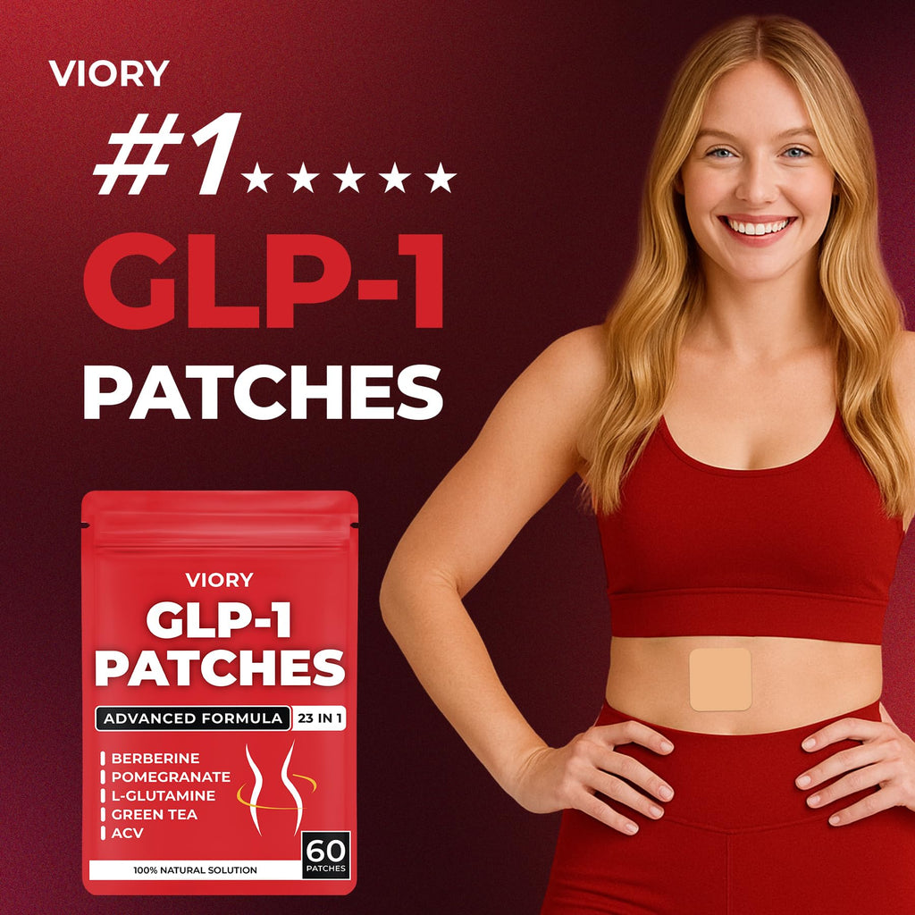 VIORY GLP-1 Patches for Women & Men | Berberine, L-Glutamine, Garcinia Cambogia, Resveratrol – 60 Days Supply