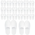 Vipay 20 Pairs White Disposable Slippers | Non-Slip, 2-Size Spa Slippers for Hotels and Travel