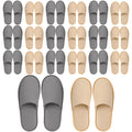 Vipay 20 Pairs Disposable Slippers – Beige M & Gray L, Breathable Non-Slip Hotel Guest Slippers