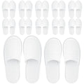 Vipay 12 Pairs Disposable Slippers for Guests – Breathable White Indoor Slippers (M/L)