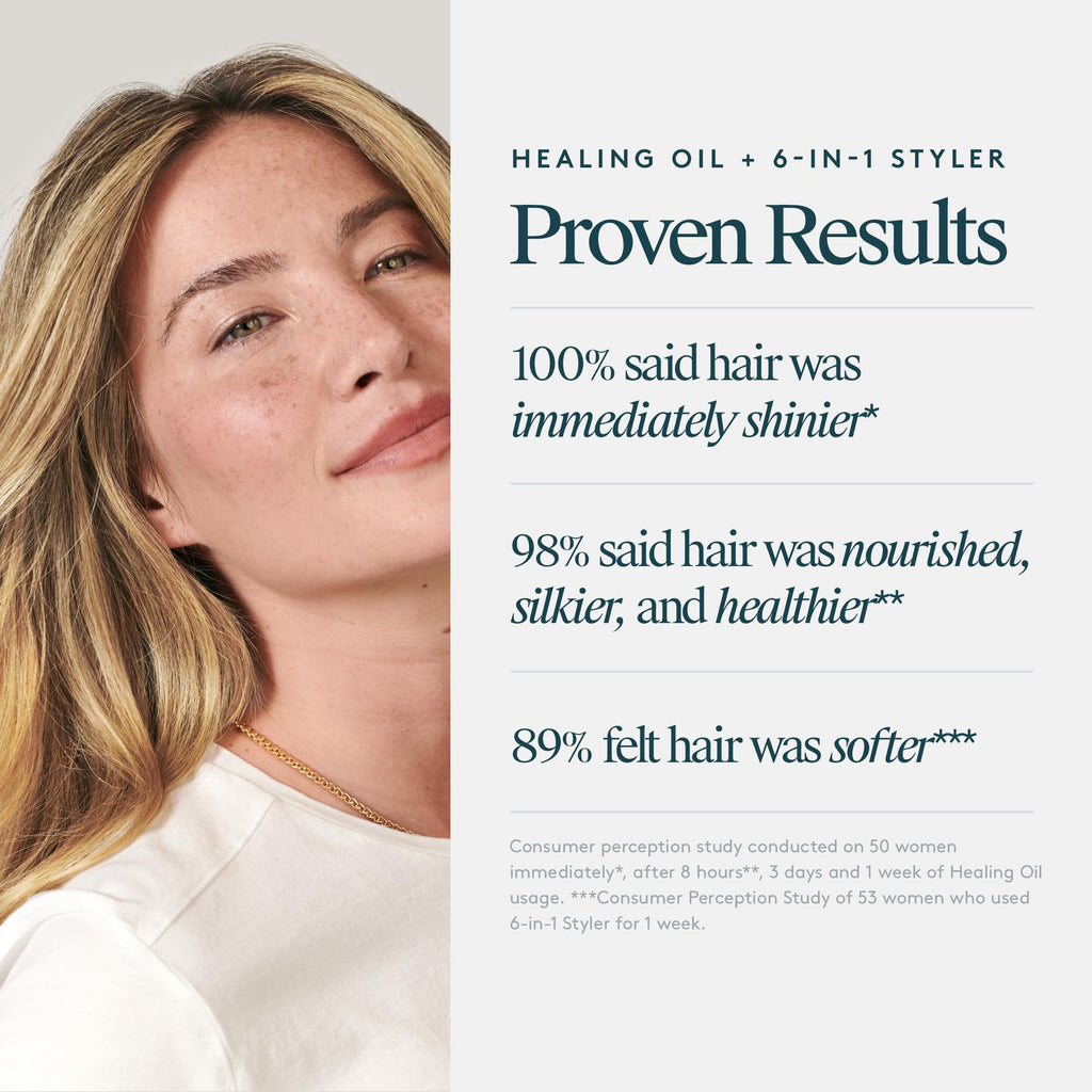 VIRTUE Healing Hair Oil & 6-in-1 Styling Cream Bundle – Repair, Protect, Style for All Hair Types