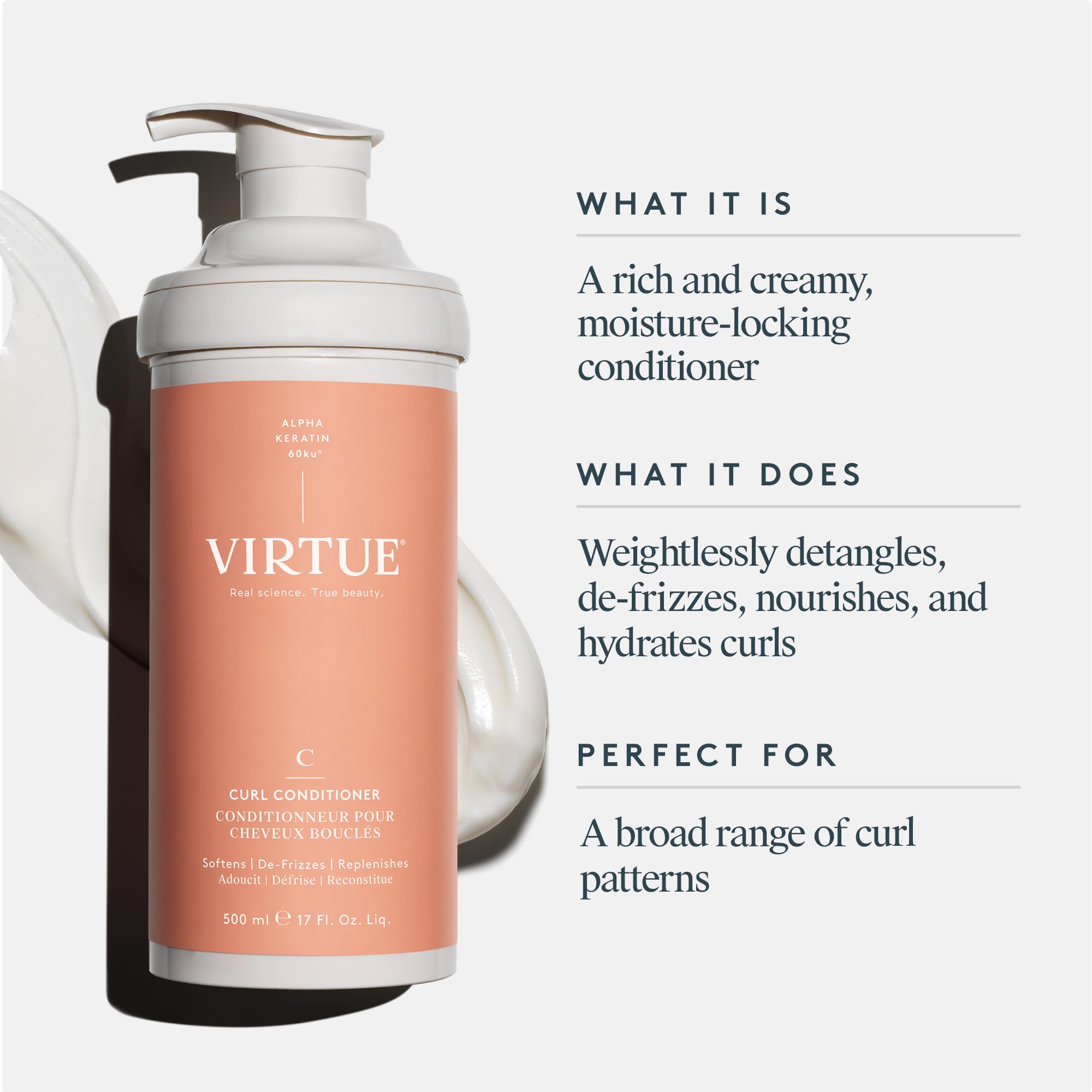 VIRTUE Curl Conditioner with Jojoba Oil – Sulfate-Free & Color Safe