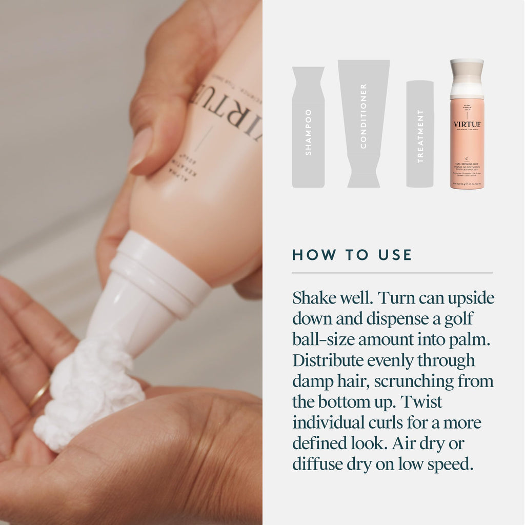 Virtue Curl Defining Whip | Hydrating Curl Cream for Defined, Frizz-Free Curls