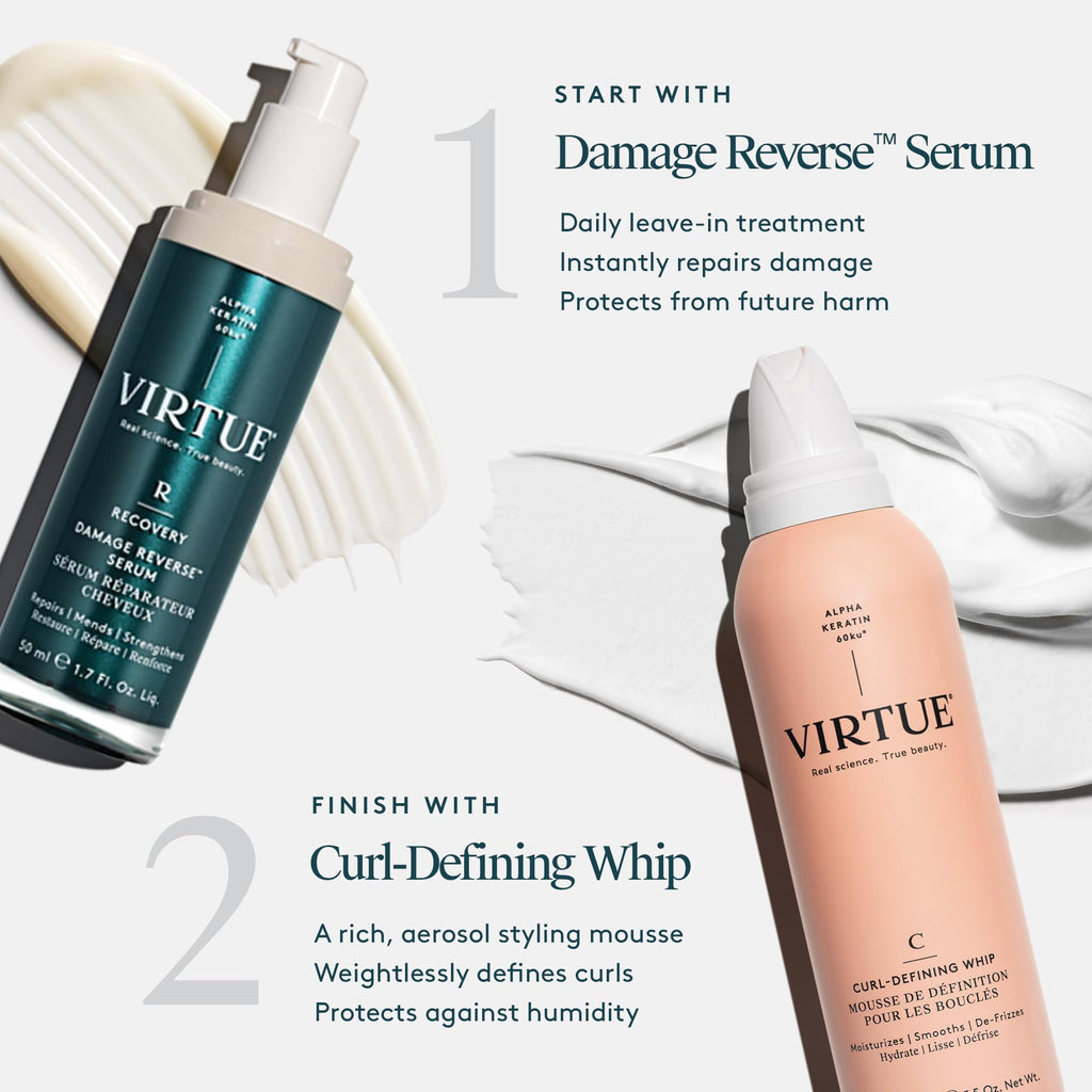 Virtue Curl Defining Whip | Hydrating Curl Cream for Defined, Frizz-Free Curls