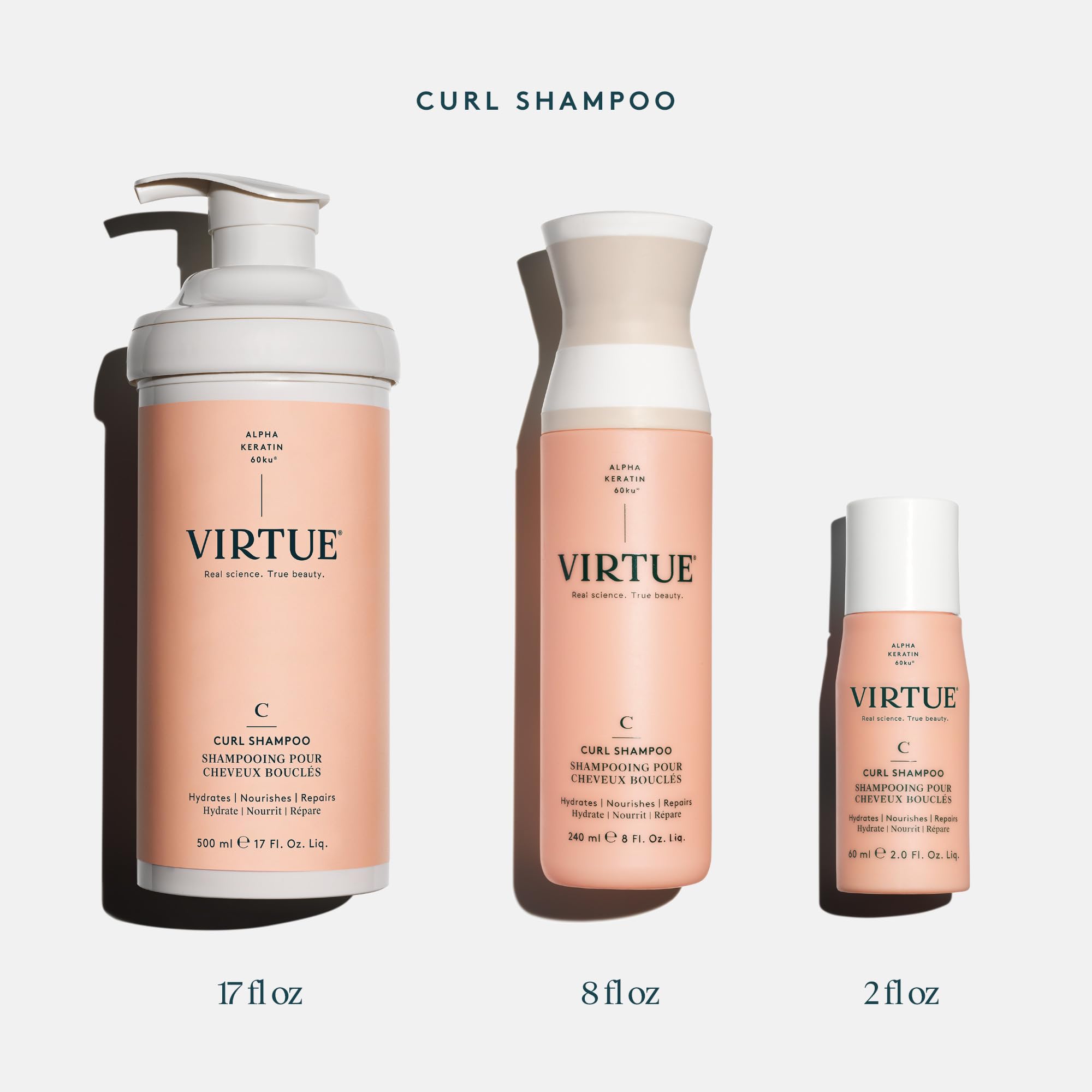 VIRTUE Curl Sulfate Free Shampoo with Jojoba Oil – Hydrates, Frizz Control & Color Safe