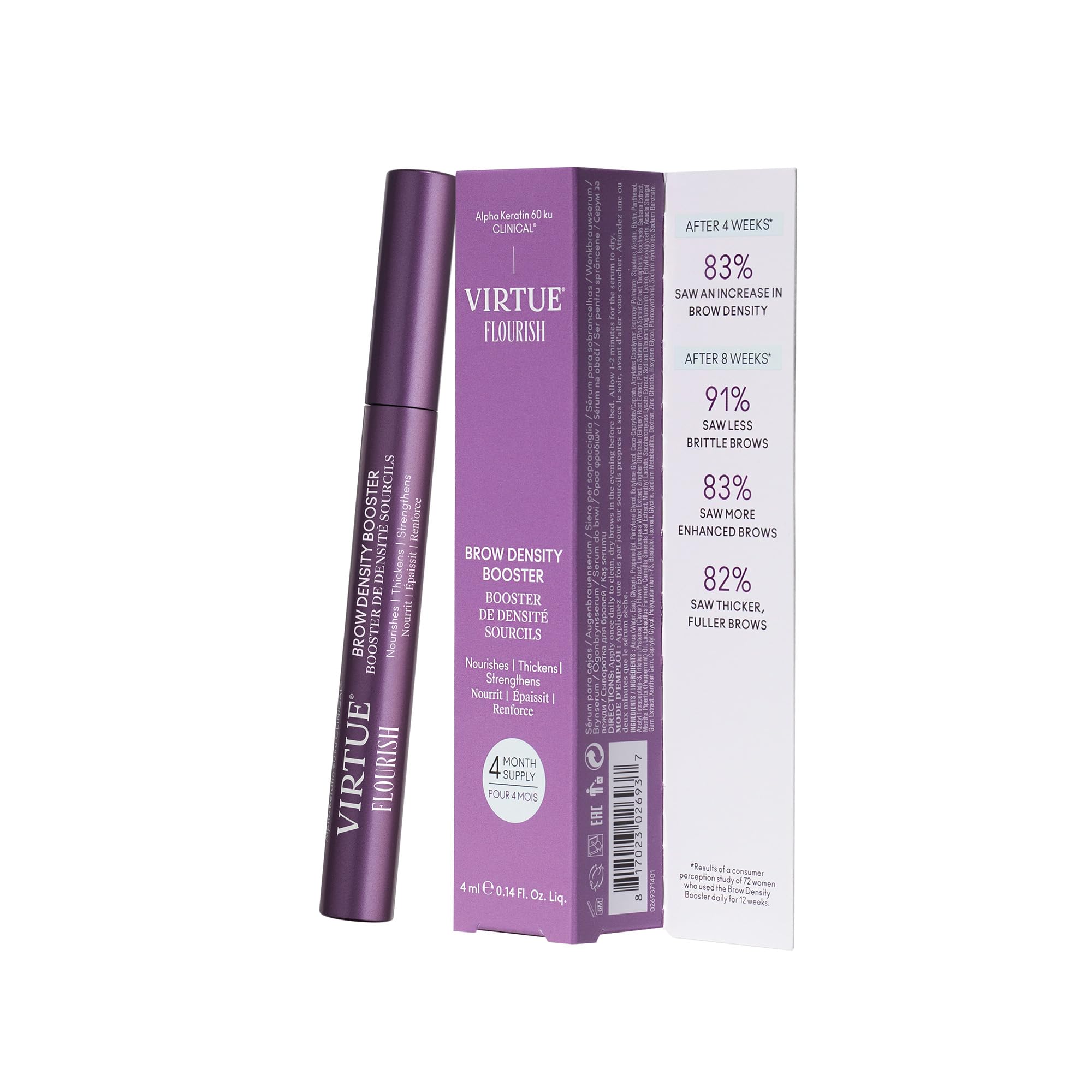 Virtue Flourish Brow Density Booster with Keratin – Thicker, Healthier Brows | VIRTUE