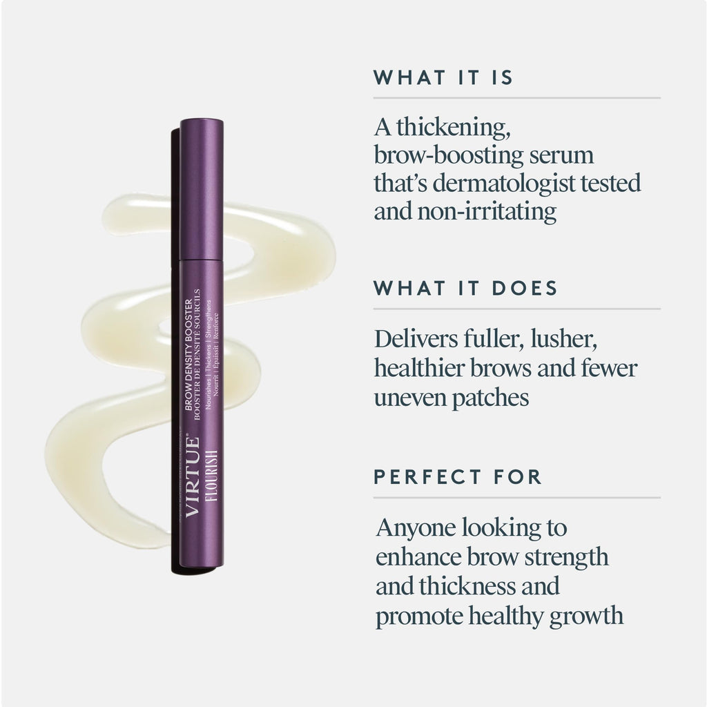Virtue Flourish Brow Density Booster with Keratin – Thicker, Healthier Brows | VIRTUE