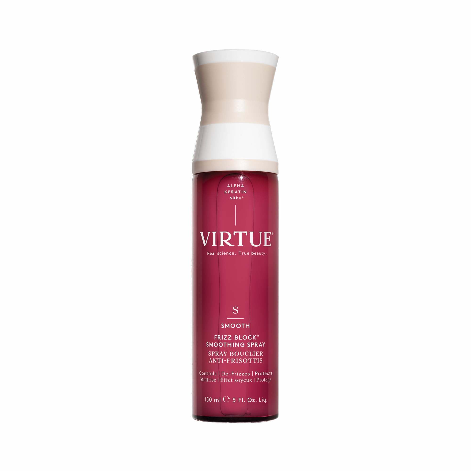 VIRTUE Frizz Block Smoothing Spray | Heat & Humidity Protection, Color Safe, 5 fl oz