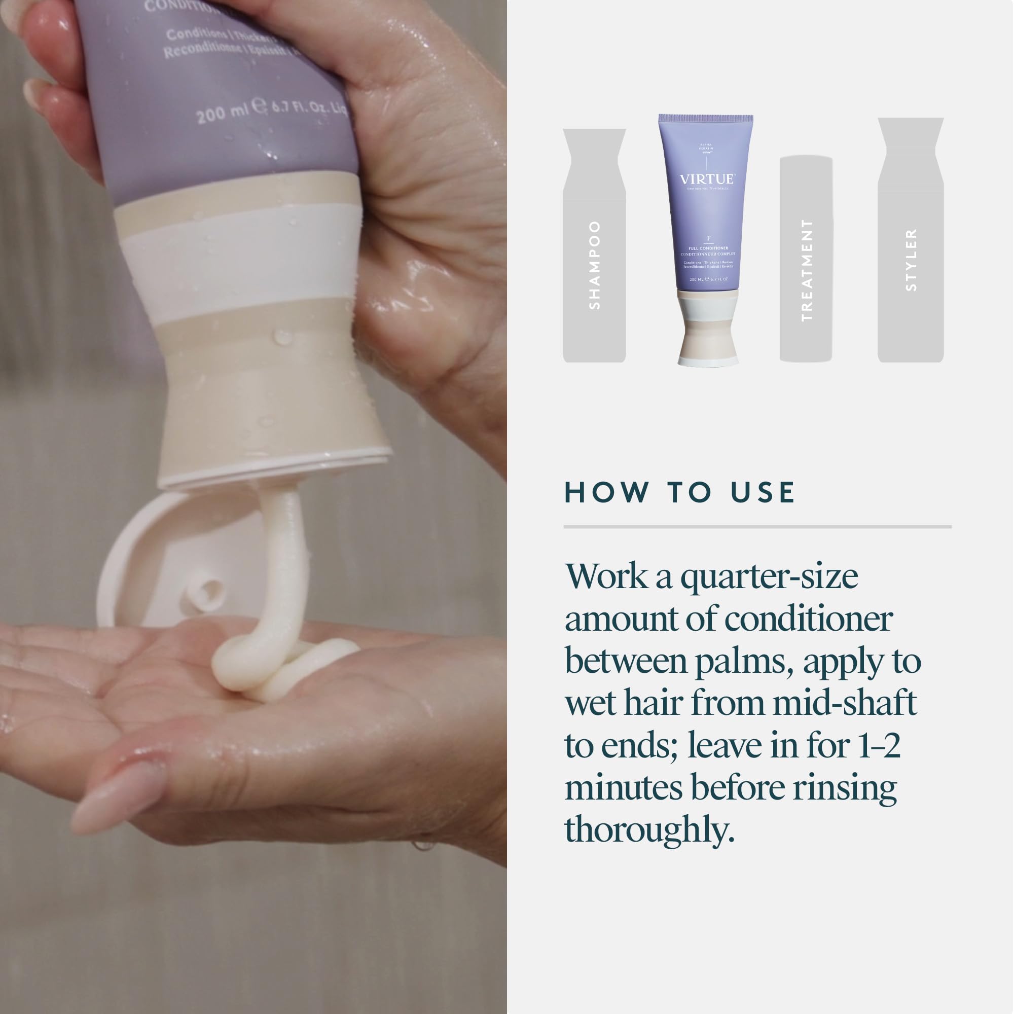 VIRTUE Full Volumizing Conditioner – Thickens Hair, Color-Safe, Sulfate-Free