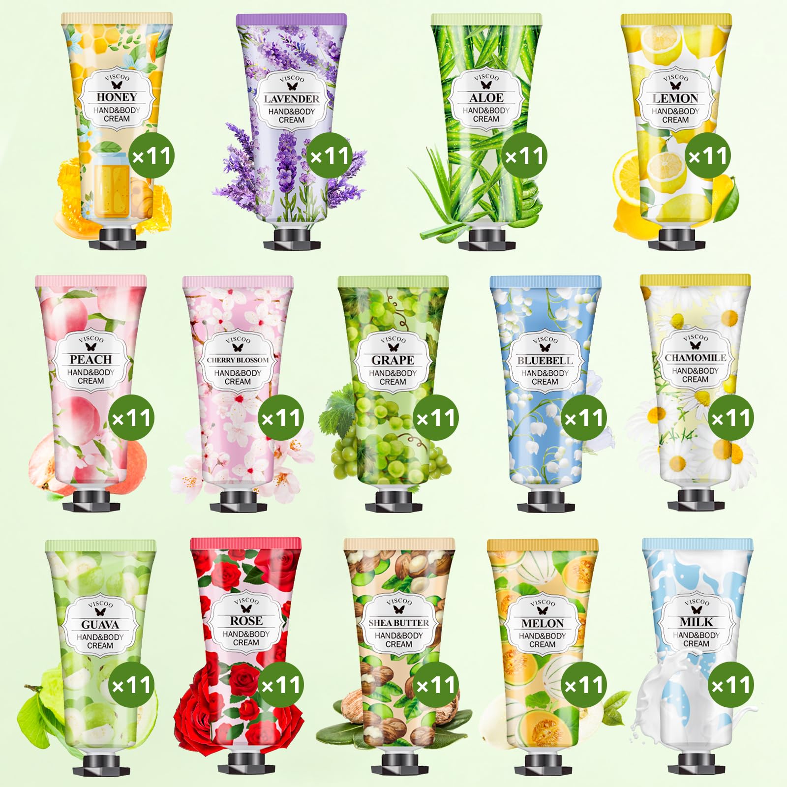VISCOO 154 Pack Hand Cream Gift Set for Women – Bulk Travel-Size Moisturizers