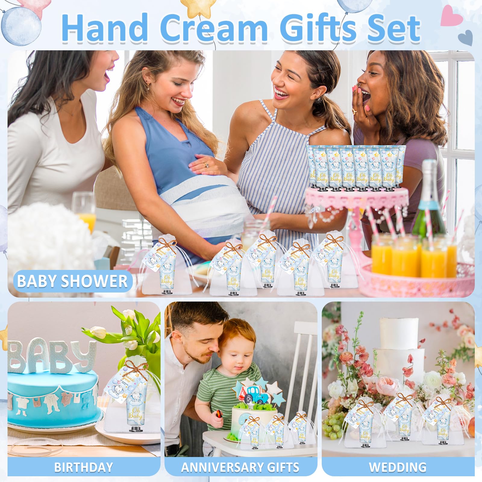 Viscoo 60-Set Baby Shower Hand Cream – Elephant Theme Party Favors