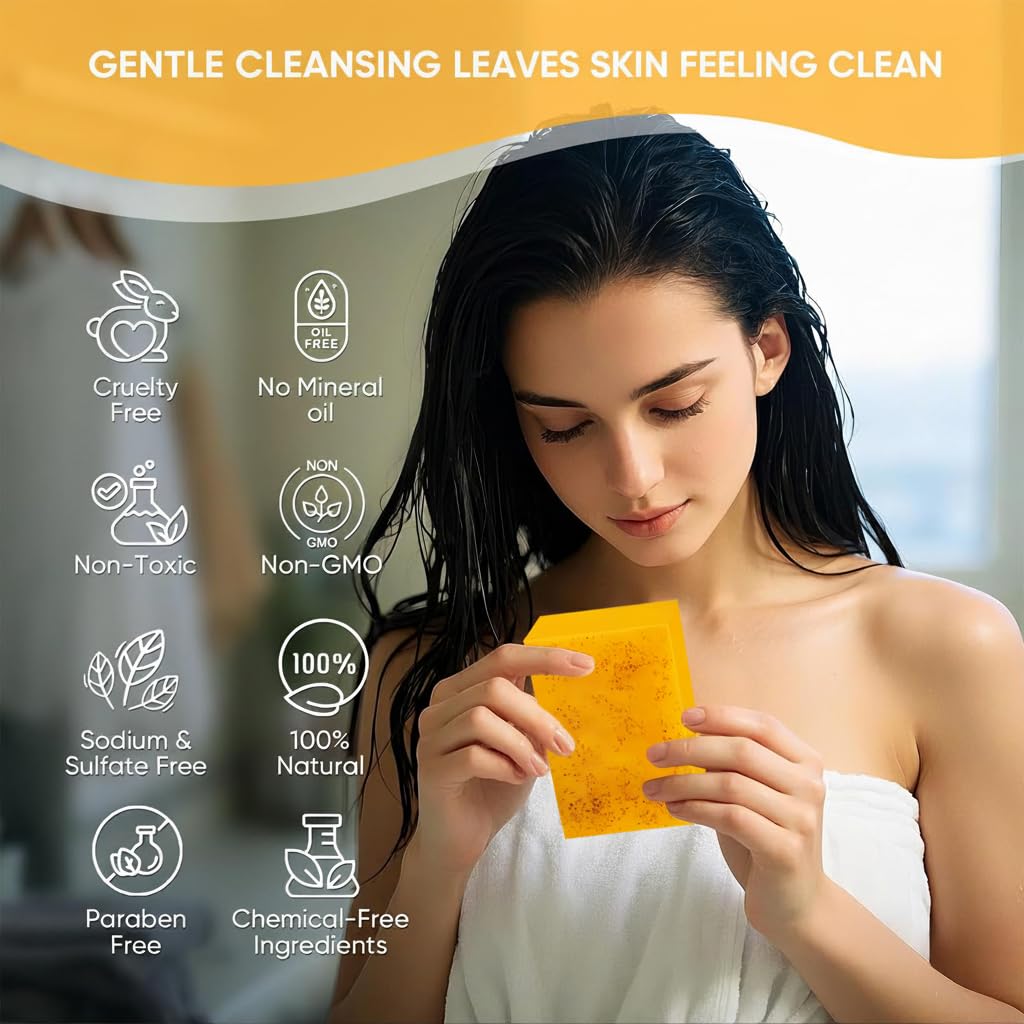VISEWI Turmeric Face Wash with Brush + Turmeric Soap Set | Deep Cleanse