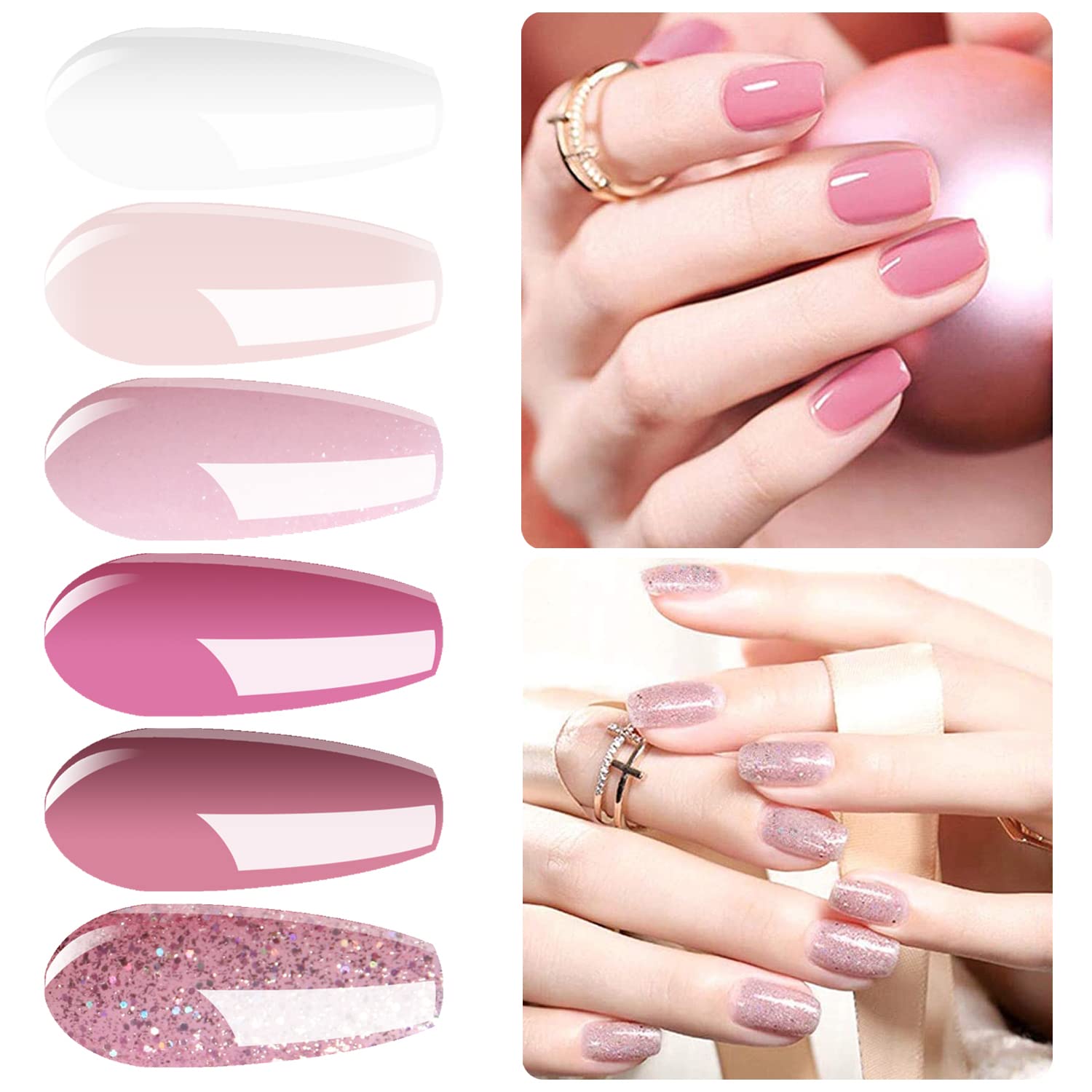 Vishine Gel Nail Polish Starter Kit + 48W SUNOne Lamp – 6 Colors, Base & Top Coats