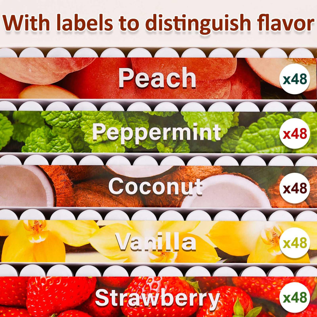 VISRIE 240-Pack Unlabeled Lip Balm Tubes – 5 Flavors, DIY Party Favors
