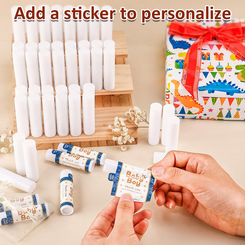 VISRIE 240-Pack Unlabeled Lip Balm Tubes – 5 Flavors, DIY Party Favors