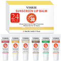 VISRIE SPF 30 Lip Sunscreen – 24 Pack Lip Balm with Vitamin E & Shea Butter, Clear