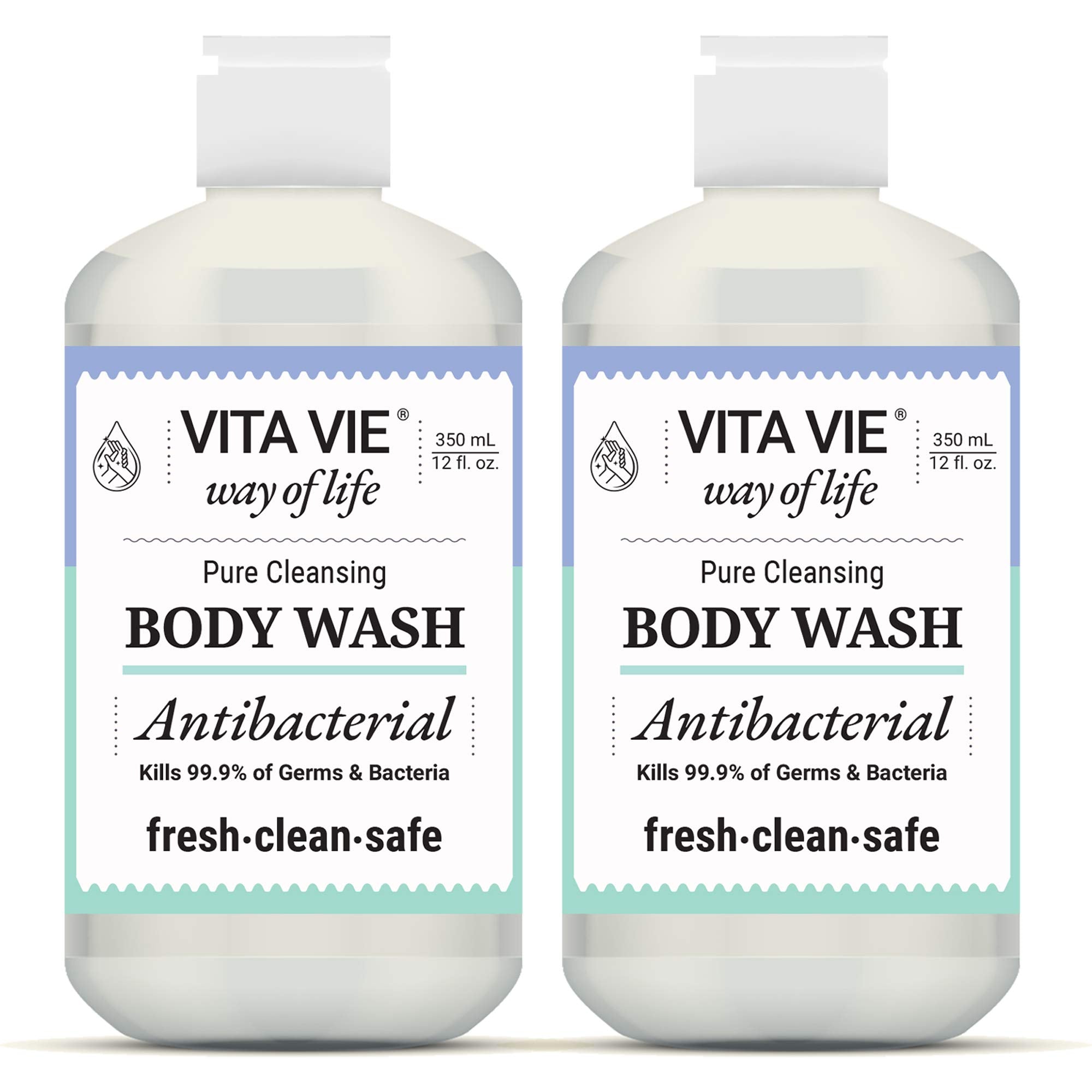 VITA VIE Body Wash Lemon Scent – Gentle, Everyday Clean for Hands & Forearms (2 Pack, 12 oz)