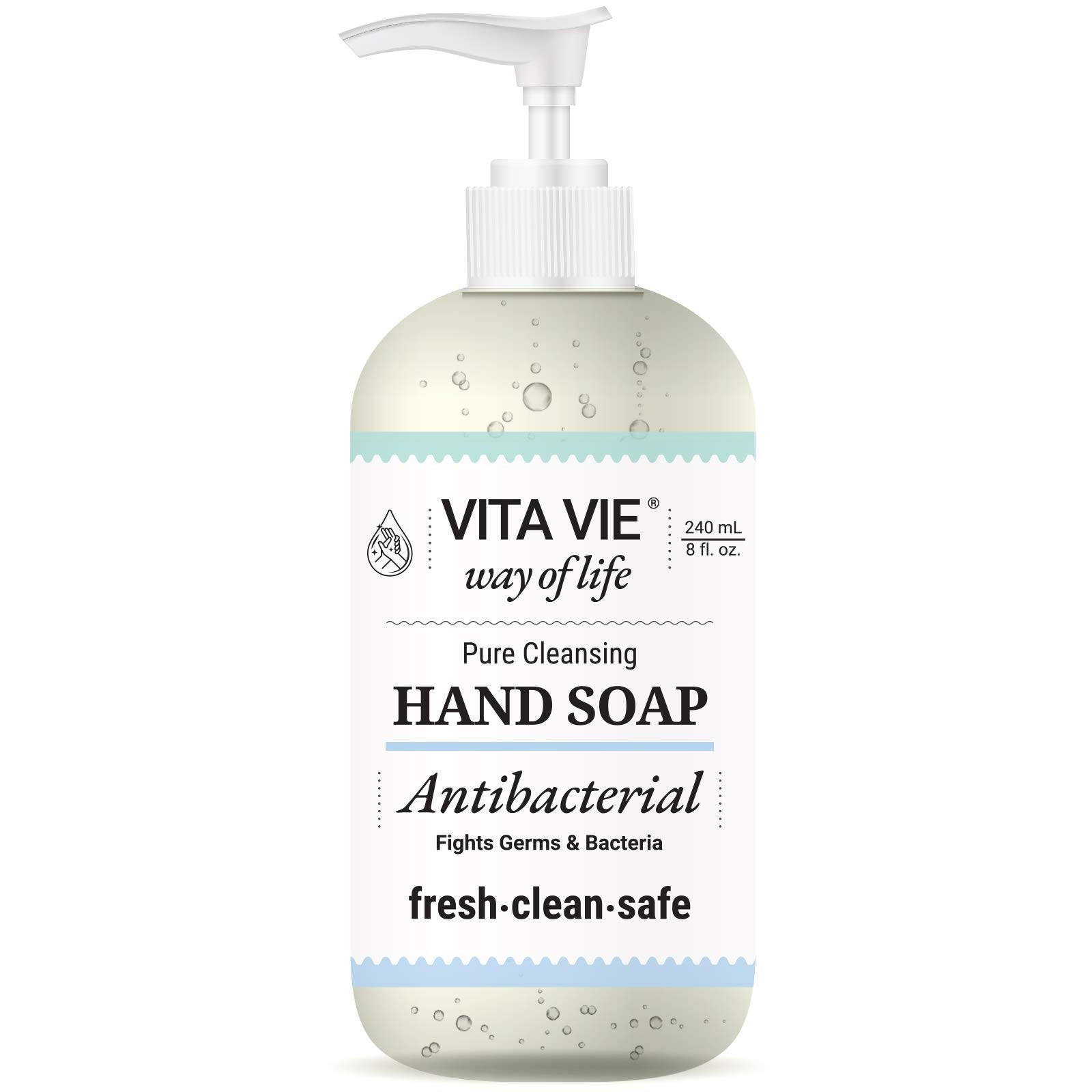 VITA VIE Hand Soap 8oz – Paraben-Free, Sulfate-Free, Cruelty-Free, Made in USA