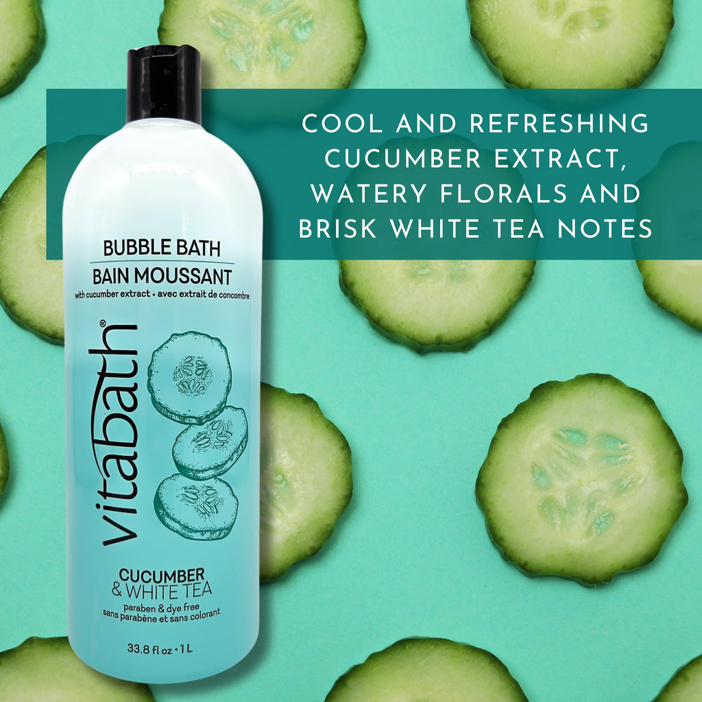 Vitabath Cucumber & White Tea Bubble Bath – Rich Foaming Soak for Relaxation