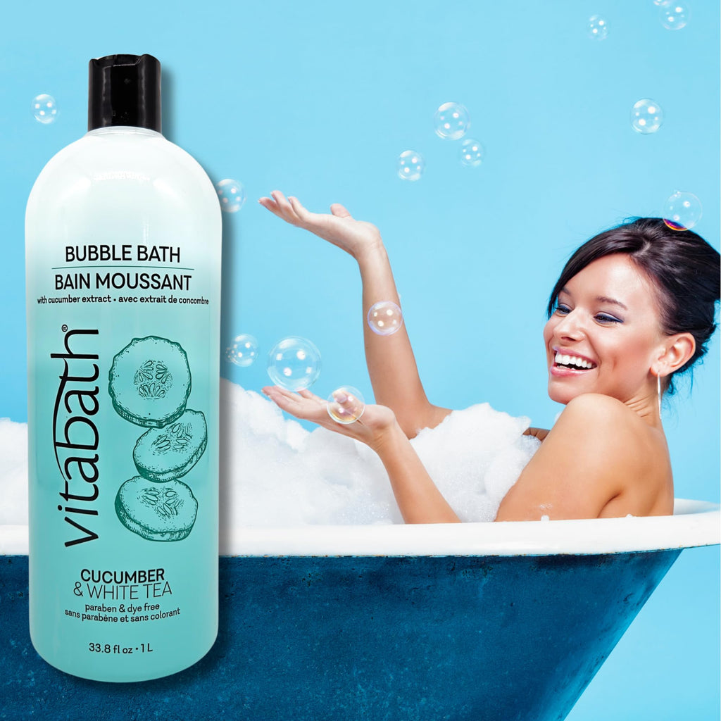 Vitabath Cucumber & White Tea Bubble Bath – Rich Foaming Soak for Relaxation