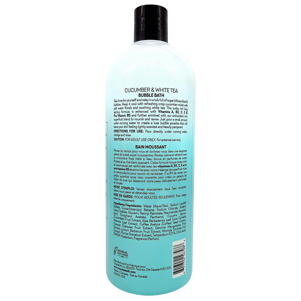 Vitabath Cucumber & White Tea Bubble Bath – Rich Foaming Soak for Relaxation
