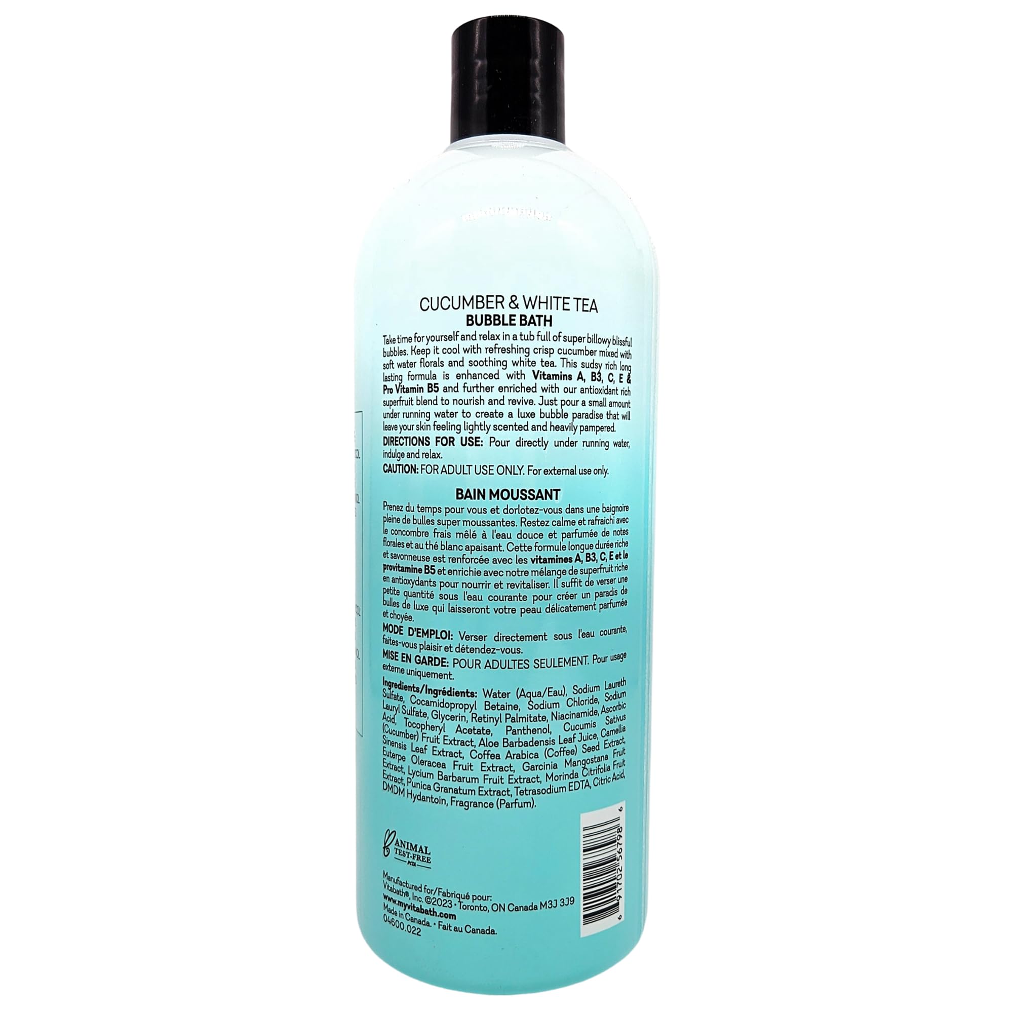 Vitabath Cucumber & White Tea Bubble Bath – Rich Foaming Soak for Relaxation