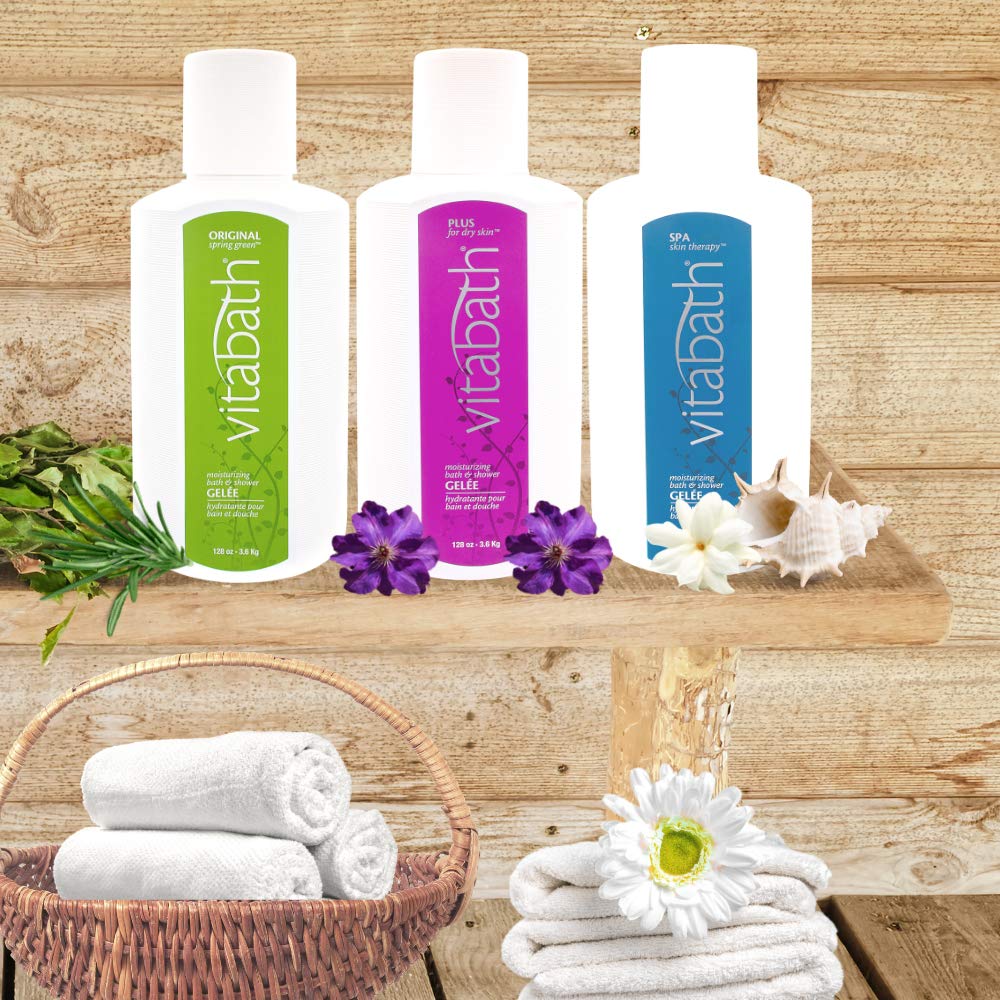 Vitabath Original Spring Green Moisturizing Bath & Shower Gel – Hydrating Gelee Cleanser (128 oz)