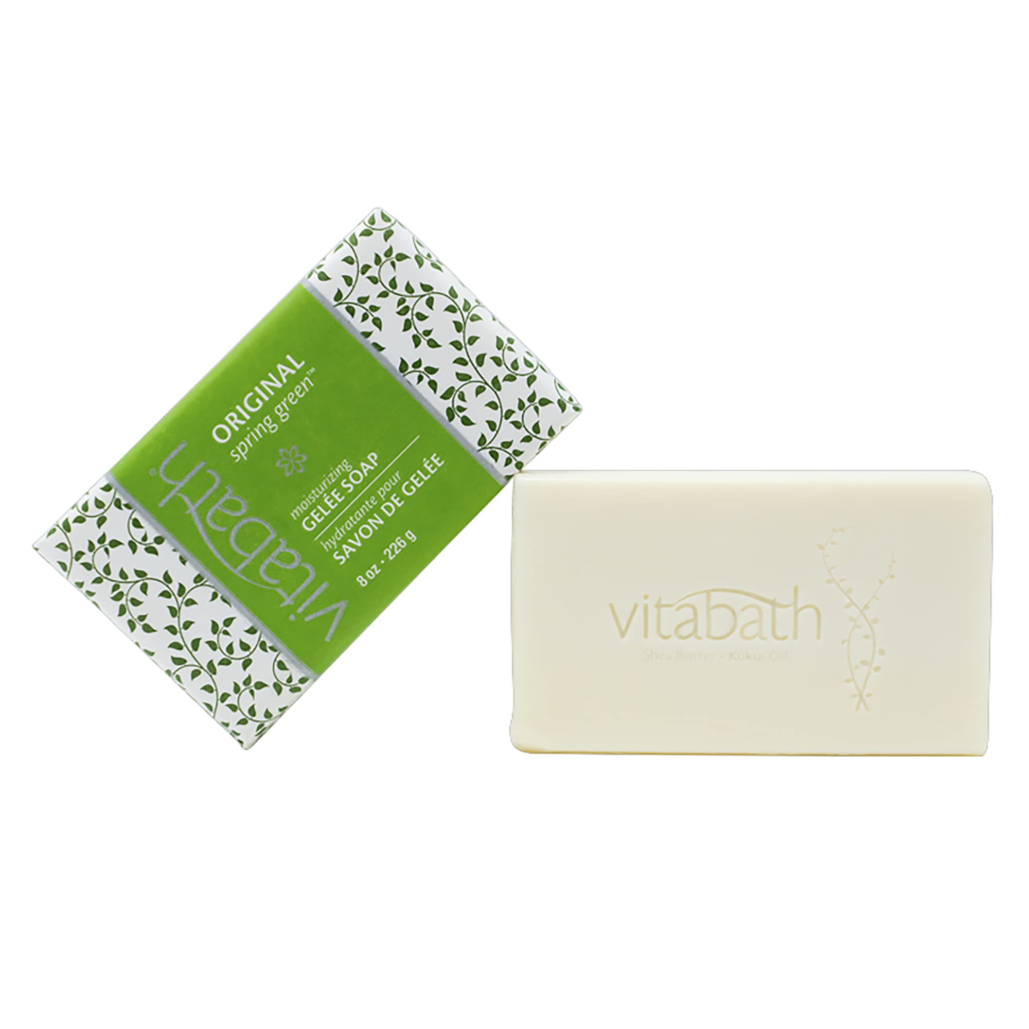 Vitabath Original Spring Green Gelee Bar Soap – Moisturizing Gel Cleanser & Hydrating Solid Body Wash (3 x 8oz)