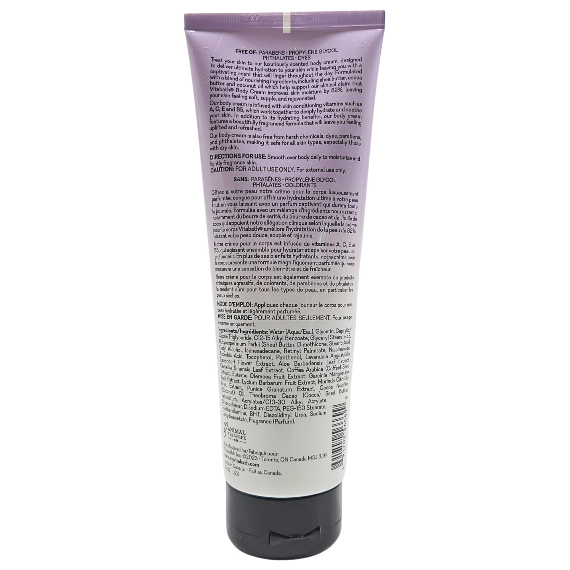 Vitabath Lavender Chamomile Moisturizing Body Cream – Soothing Hydration with Vitamin-Rich Skin Care (8 oz)