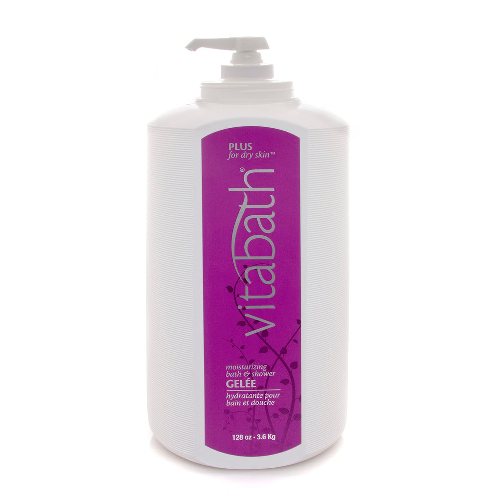 Vitabath Plus Dry Skin Moisturizing Bath & Shower Gel – Deep Hydration & Nourishing Foaming Gelee (128 oz)