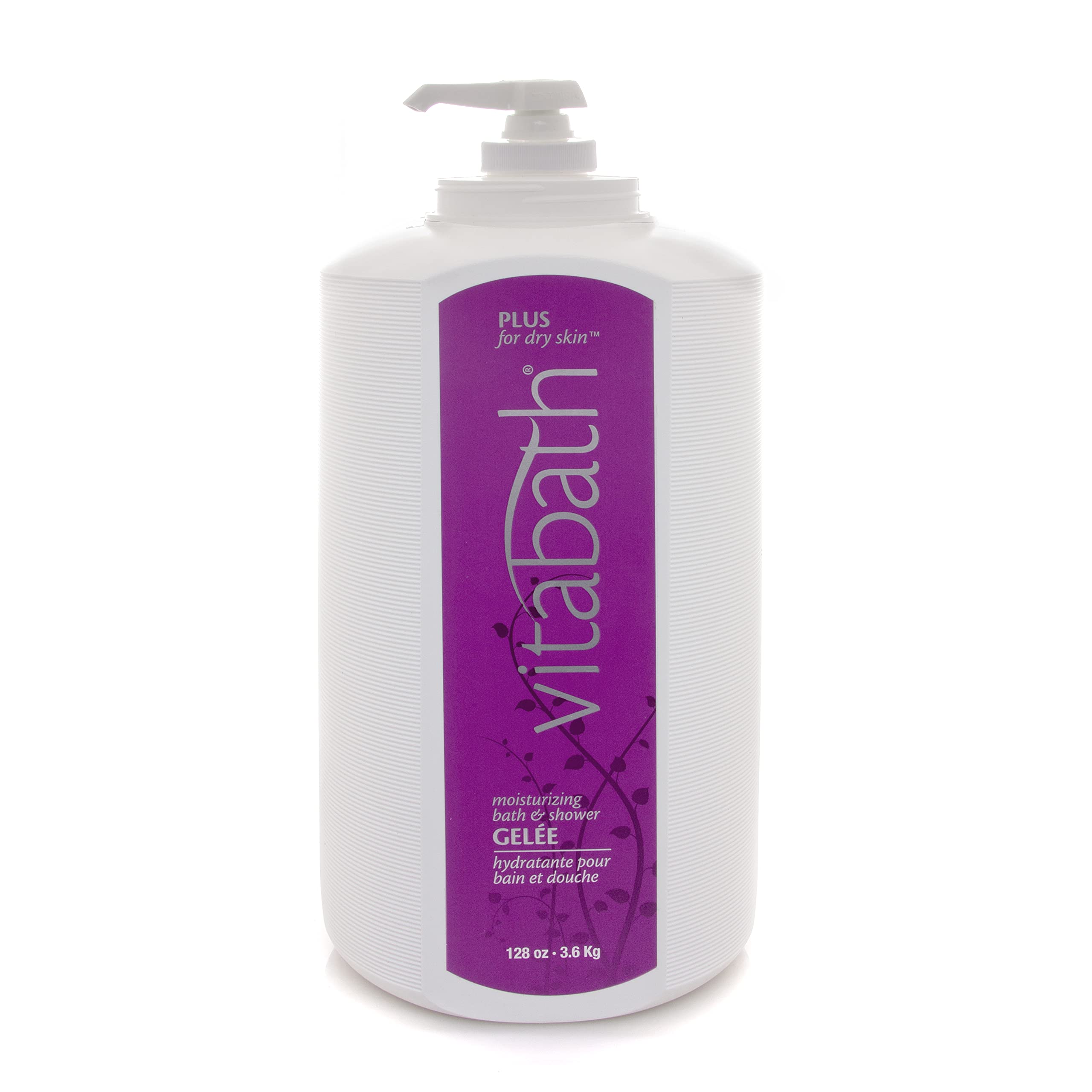 Vitabath Plus Dry Skin Moisturizing Bath & Shower Gel – Deep Hydration & Nourishing Foaming Gelee (128 oz)