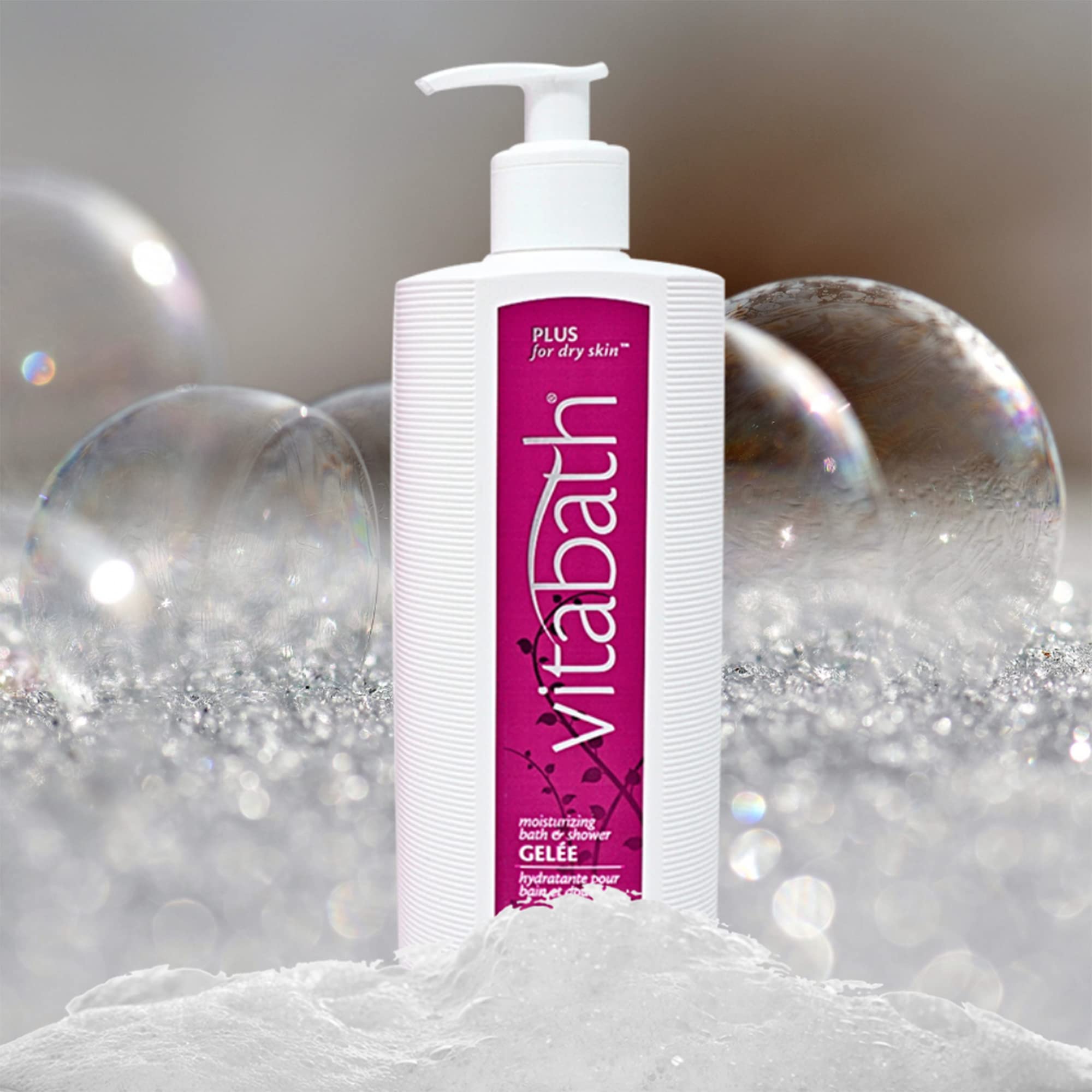 Vitabath Plus Dry Skin Moisturizing Bath & Shower Gel – Deep Hydration & Soothing Foam (21 oz)