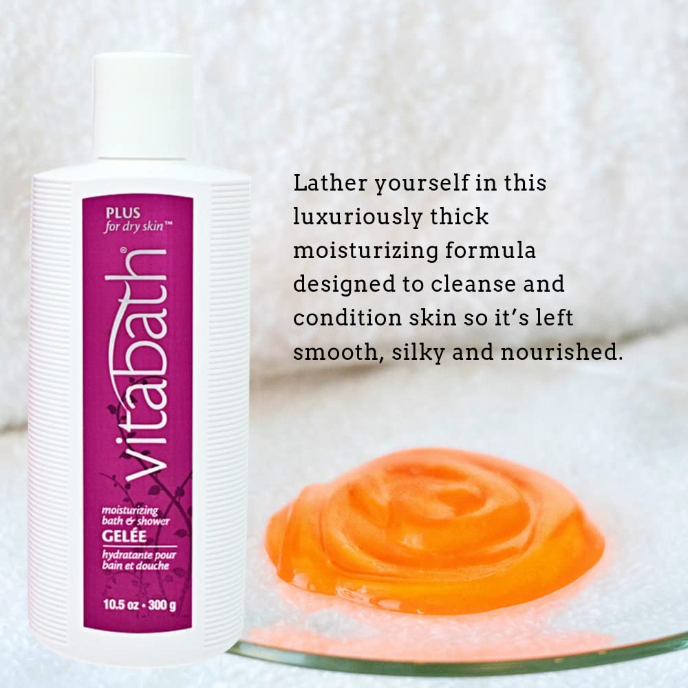 Vitabath Plus Dry Skin Moisturizing Bath & Shower Gel — Deep Hydration with Nourishing Oils (10.5 oz)