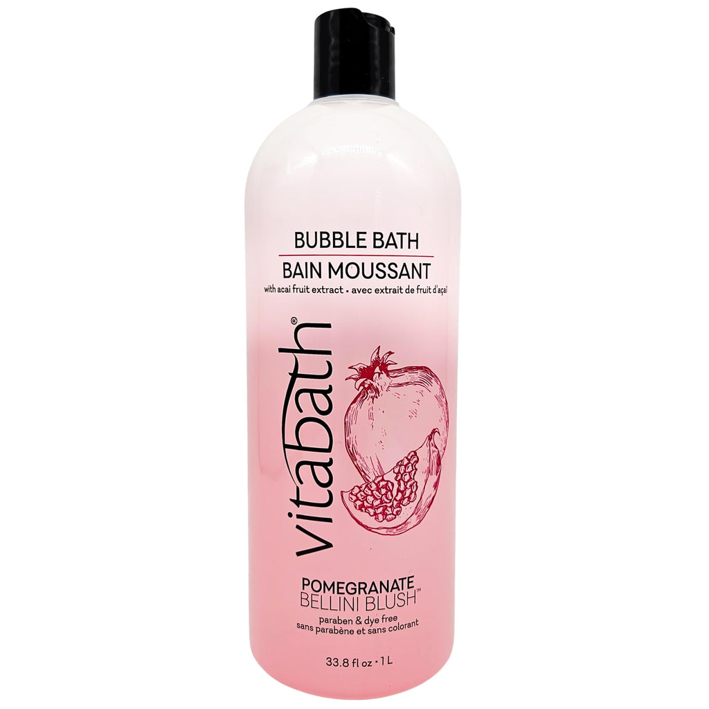 Vitabath Pomegranate Bellini Blush Bubble Bath – Rich Foaming & Aromatherapy (33.8 fl oz)