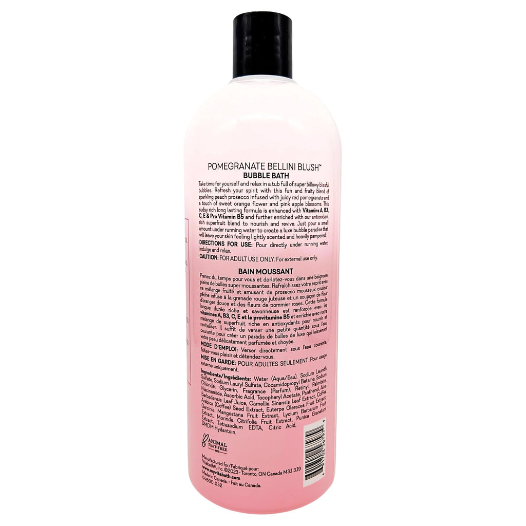 Vitabath Pomegranate Bellini Blush Bubble Bath – Rich Foaming & Aromatherapy (33.8 fl oz)