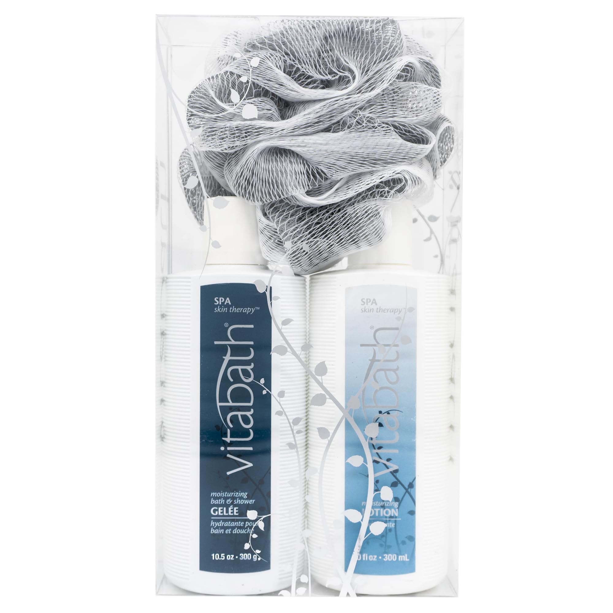 Vitabath Spa Skin Therapy Everyday Skincare Set | Moisturizing Shower Gel, Reviving Lotion & Exfoliating Pouf