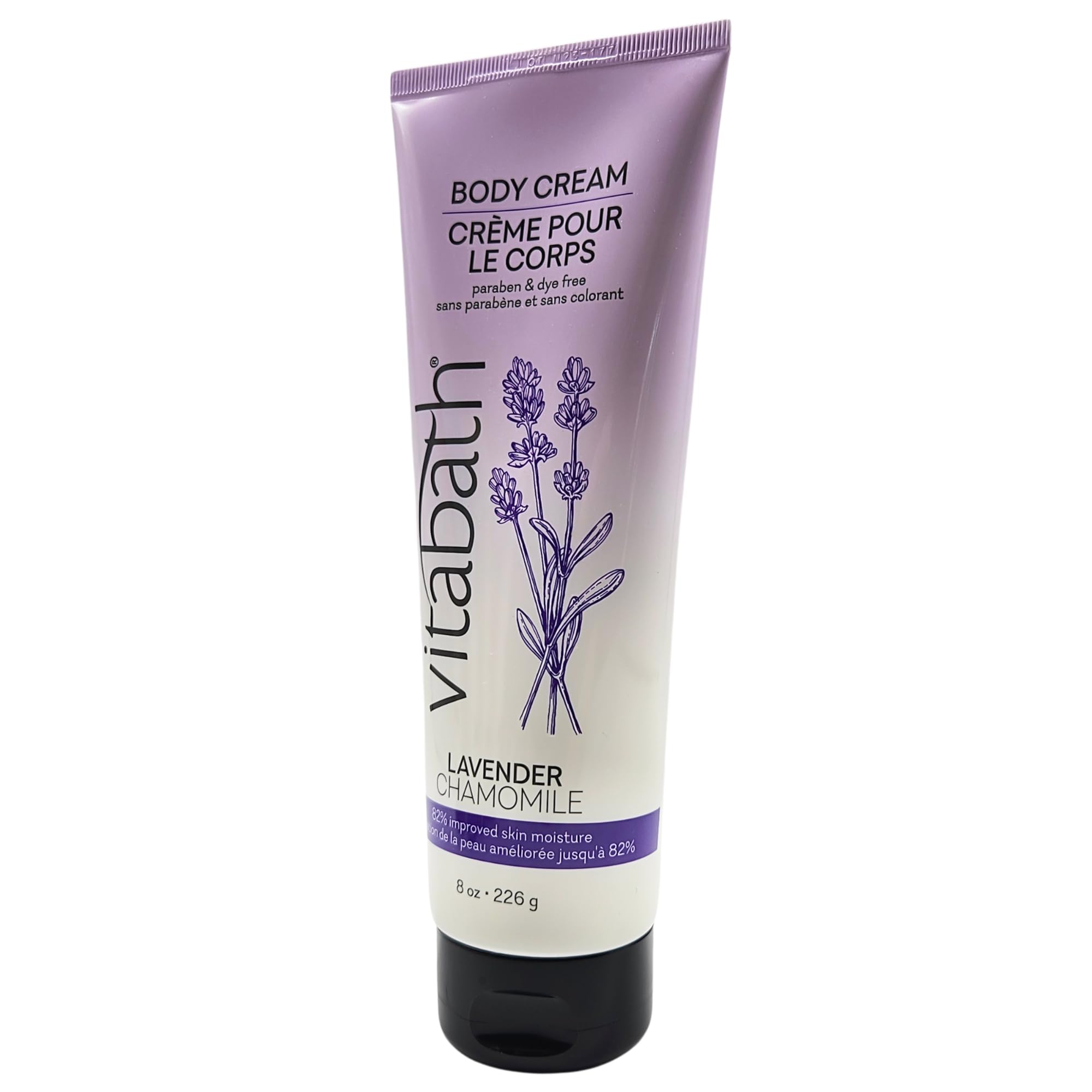 Vitabath Lavender Chamomile Moisturizing Body Cream – Soothing Hydration with Vitamin-Rich Skin Care (8 oz)