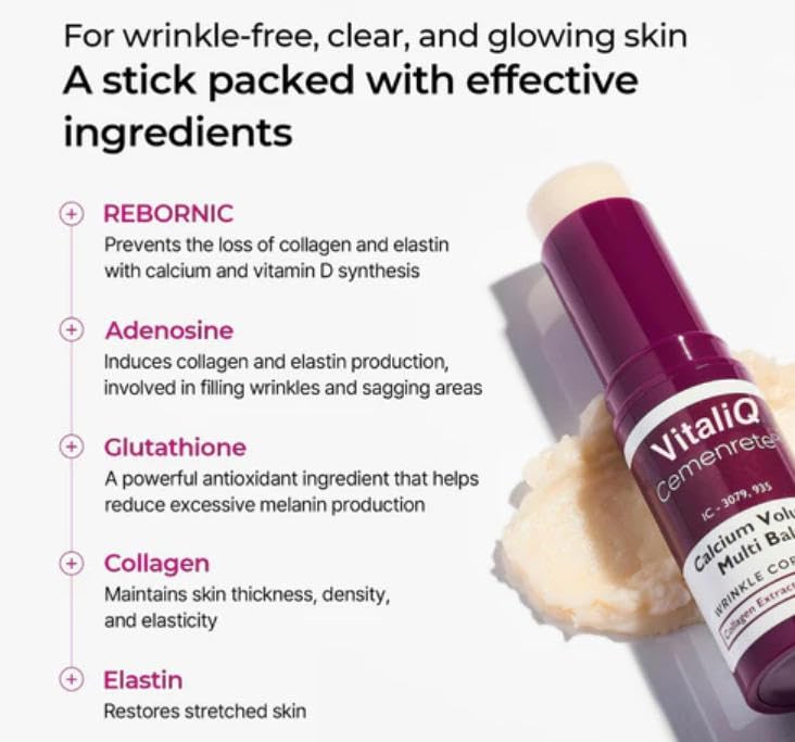 VitailQ Anti Wrinkle Calcium Balm – Hydrating Face Moisturizer for Eyes, Neck & Face | Vitailq Beauty