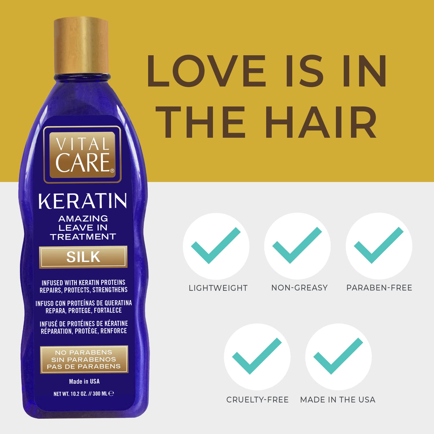 Vital Care Keratin Amazing Leave-In Silk Treatment – Gentle Daily Hydration & Shine